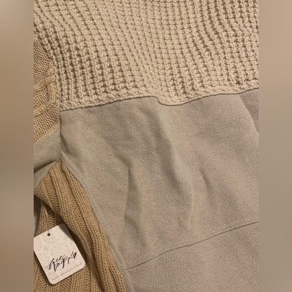 Free People Cozy Knit Mix Moto Jacket Winter White Sz S NWT - Picture 14 of 14